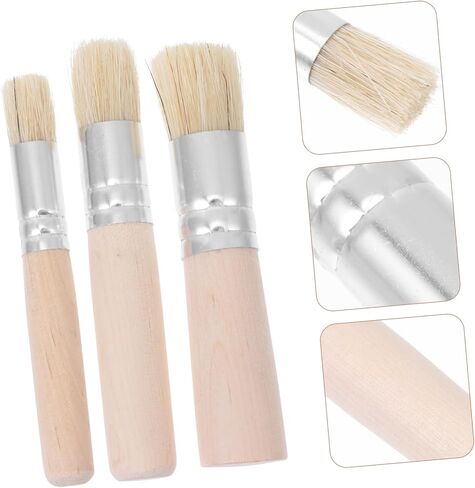 Artibetter 3sets Paint Watercolor Prish Brush Wood Handle Bristle Pressing Frashy for Artist in Saudi Arabia