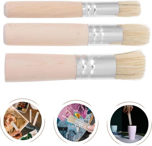 Artibetter 3sets Paint Watercolor Prish Brush Wood Handle Bristle Pressing Frashy for Artist in Saudi Arabia