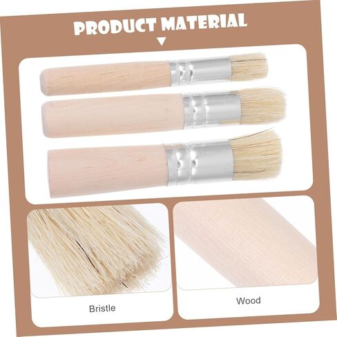 Artibetter 3sets Paint Watercolor Prish Brush Wood Handle Bristle Pressing Frashy for Artist in Saudi Arabia