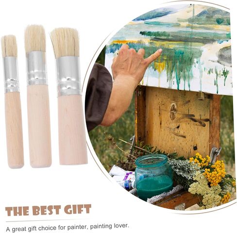 Artibetter 3sets Paint Watercolor Prish Brush Wood Handle Bristle Pressing Frashy for Artist in Saudi Arabia