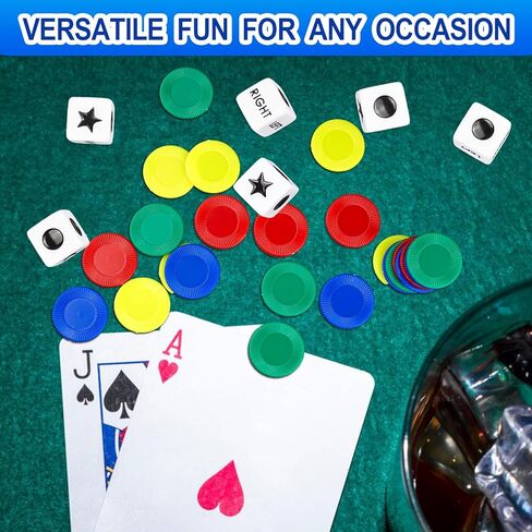 مجموعة لعبة Dice Game اليمنى - 4 حزمة مع 3 زهر ، 24 رقائق ، وتعليمات لكل مجموعة - تصميم صندوق تخزين سهل للسفر والمدارس والحفلات وجمع الأسرة (4) in Kuwait