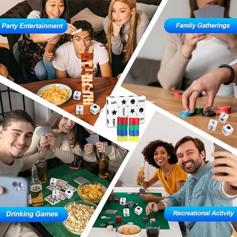 مجموعة لعبة Dice Game اليمنى - 4 حزمة مع 3 زهر ، 24 رقائق ، وتعليمات لكل مجموعة - تصميم صندوق تخزين سهل للسفر والمدارس والحفلات وجمع الأسرة (4) in Kuwait