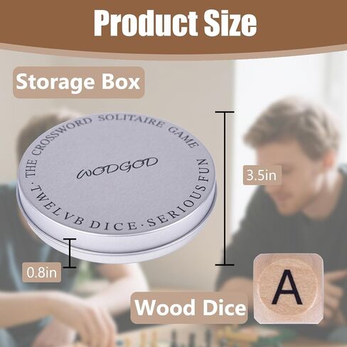 Crossword Dice Game for Adults – 15 Wooden Letter Dice for Strategic Play, Language Practice & Travel Use in Saudi Arabia