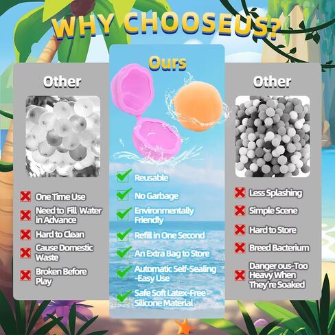 【24 حزمة】 بالونات مائية قابلة لإعادة الاستخدام ، تصميم بتلة فريدة من نوعها ، ألوان نابضة بالحياة ، تعبئة سريعة الختم الذاتية ، لعبة الأطفال في الهواء الطلق ، كرات لعب البلياردو والتشويش للمتعة والألعاب الصيفية الخلفية ، والجملة. in Kuwait