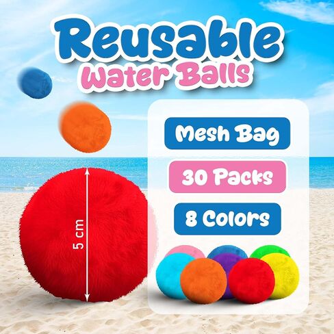 60 PCS Reusable Water Balls – Reusable Water Balloons for Kids & Adults, Outdoor Water Toys for Pool, Beach & Backyard Games – Fun Summer Toys for Boys & Girls, Great for Party Play in Saudi Arabia