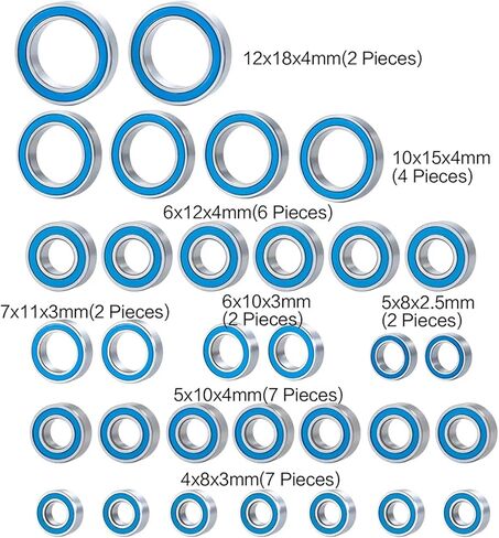 Compatible with Redcat for Gen8 1/10 RC Crawler Car Truck Accessories Upgrade Parts 32Pcs Wheel Hub Sealed Bearing Kit RC Repair Parts in Saudi Arabia