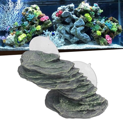 Turtles Basking Platform, Resin Resting Rock, Reptile Basking Dock with Suction Cup for Frogs Newts Amphibians Lizard in Saudi Arabia