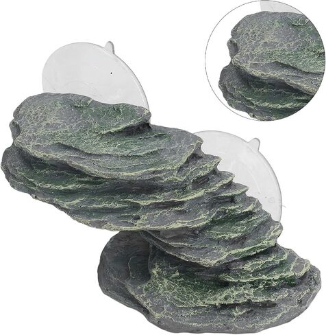 Turtles Basking Platform, Resin Resting Rock, Reptile Basking Dock with Suction Cup for Frogs Newts Amphibians Lizard in Saudi Arabia