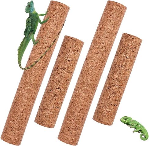 OLYCRAFT 4Pcs 2 Styles Cork Branch for Reptiles Climbing Branches Natural Tree Frog Cork Wood Stick Branch Reptiles Climbing Cork Branches for Snake Lizard Bearded Dragon Chameleon Terrarium in Saudi Arabia