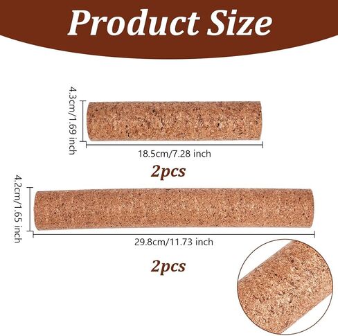 OLYCRAFT 4Pcs 2 Styles Cork Branch for Reptiles Climbing Branches Natural Tree Frog Cork Wood Stick Branch Reptiles Climbing Cork Branches for Snake Lizard Bearded Dragon Chameleon Terrarium in Saudi Arabia