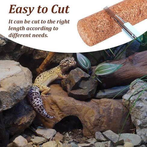 OLYCRAFT 4Pcs 2 Styles Cork Branch for Reptiles Climbing Branches Natural Tree Frog Cork Wood Stick Branch Reptiles Climbing Cork Branches for Snake Lizard Bearded Dragon Chameleon Terrarium in Saudi Arabia