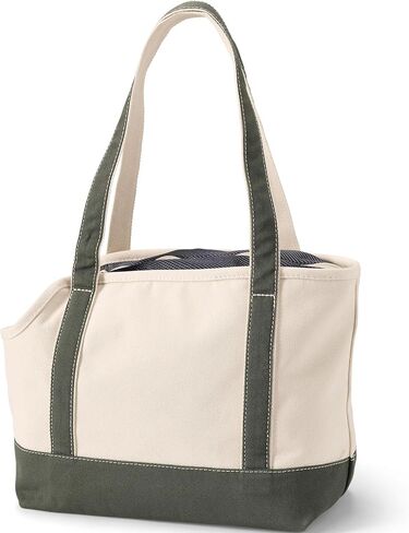 Lands' End Canvas Pet Tote Carrier Natural/Dark Olive Green Regular in Kuwait