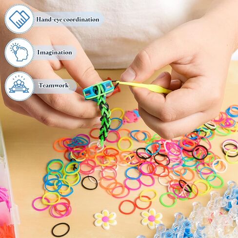 uxcell 3000Pcs Loom Rubber Band Kit with 125Pcs S-Clips and 5Pcs Hook, Black in Saudi Arabia