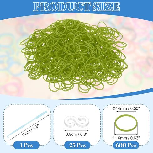 uxcell 600Pcs Loom Rubber Band Kit with 25Pcs S-Clips and 1Pcs Hook, Gray in Saudi Arabia