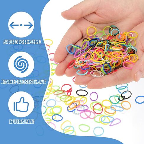 uxcell 600Pcs Loom Rubber Band Kit with 25Pcs S-Clips and 1Pcs Hook, Gray in Saudi Arabia