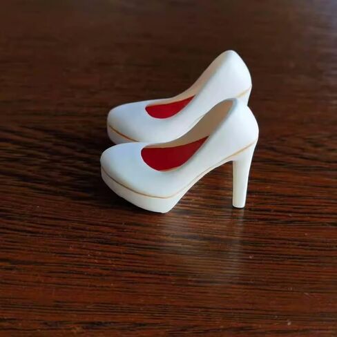 1/6 Scale Female High-Heeled Shoes Leather Shoes Model Accessory for 12inch PH TBL JO Action Figure Body (Black) in Kuwait