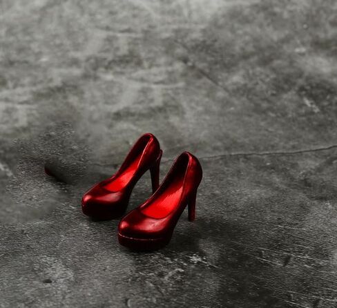 1/6 Scale Female High-Heeled Shoes Leather Shoes Model Accessory for 12inch PH TBL JO Action Figure Body (Black) in Kuwait