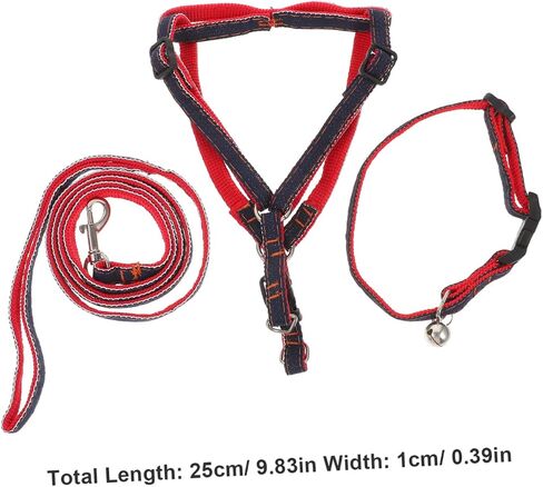 Milisten 3pcs جزر الكلاب القوية حبل مجموعة الحيوانات الأليفة قابلة للتعديل كابل النقل للكلاب المتوسطة والصغيرة مقاومة الدنيم حزام صدر مريح in Saudi Arabia