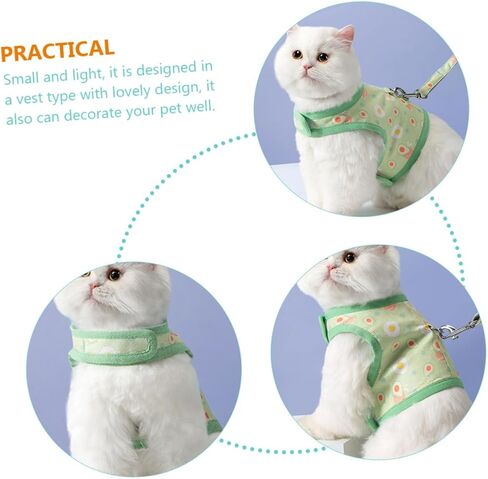 GALPADA Cat Vest Harness and Leash Set with Avocado Print Breathable and Adjustable Cat Harness for Kittens for Outdoor Walking and Travel in Saudi Arabia