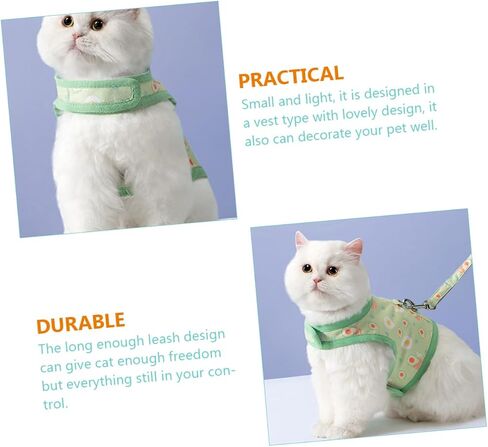 GALPADA Cat Vest Harness and Leash Set with Avocado Print Breathable and Adjustable Cat Harness for Kittens for Outdoor Walking and Travel in Saudi Arabia