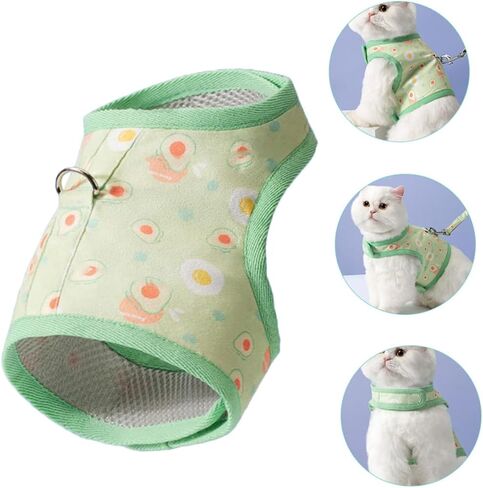 GALPADA Cat Vest Harness and Leash Set with Avocado Print Breathable and Adjustable Cat Harness for Kittens for Outdoor Walking and Travel in Saudi Arabia