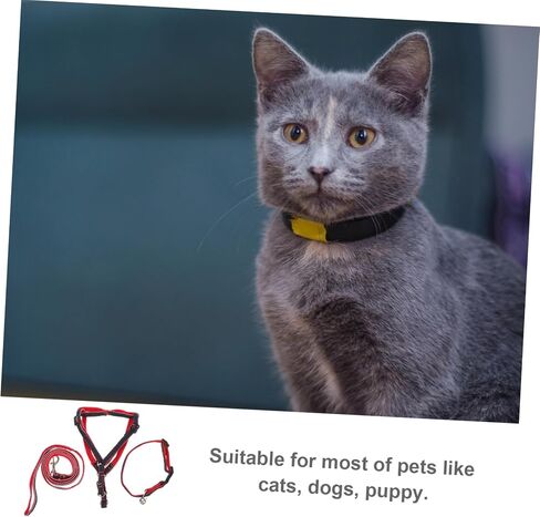 VANZACK 3PCS PET Traction Rope Set Sturdy Denim Dog Leash for Medium to Small Dogs and Cats Waterproof Pulling Rope Chest Strap for Safe Outdoor Walking in Saudi Arabia
