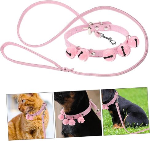 Pet Cat Dog Cold Leash with Bell Pink Pulling Rope للاستخدام اليومي لممارسة رياضات الحيوانات الأليفة في الهواء الطلق للكلاب القطط in Saudi Arabia