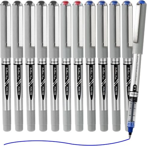 eyeye Black Rollerball Pens 1.0mm 12 Pack ، Roller Ball Pen Bold Point Quick Dry ، Liquid Bens Point Point Smooth Write Pen للتغلب على المجلات ، والمكتب ، واللوازم المدرسية in Saudi Arabia