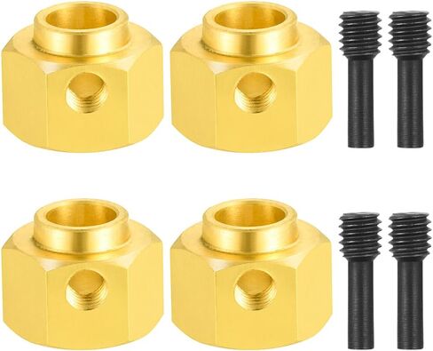4PCS 12mm Wheel Hubs Hex Pins Adapter-Heavy Duty Brass(5-20mm) for TRX4 TRX6 RC Crawler – Heavy Duty Wheel Spacers & Extensions (20mm) in Kuwait