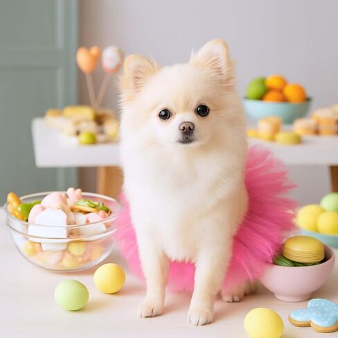 تول توتو للكلاب ، الباليه الكلب أزياء تنورة فساتين جرو الأميرة ملابس الملابس للملابس للمتوسطة الصغيرة الكلب الكلب حفل زفاف الصور اللوازم الدعامة (الوردي الساخن) in Kuwait