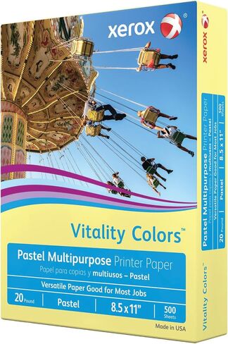 Xerox® Vitality ™ Pastel Color Multi-Use Paper و Copy Paper ، 10 Reams ، أصفر ، رسالة (8.5 "× 11") ، 5000 ورقة لكل CAS in Kuwait
