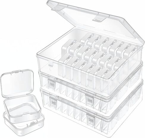 93pcs منظم حبة وتخزين ، صندوق منظم حبة بلاستيكية شفافة مع حاويات تخزين حبة شفافة مفصلية. in Kuwait