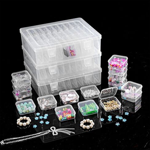 93pcs منظم حبة وتخزين ، صندوق منظم حبة بلاستيكية شفافة مع حاويات تخزين حبة شفافة مفصلية. in Kuwait