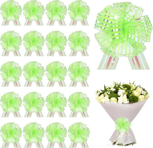 20 PCS PINK GIFT BOW DOW DOWS FOR WARPPING ARCHRENT PRIST RIBBON BOW ORGURSA أقواس واضحة لديكور زهرة الزفاف (الوردي) in Kuwait