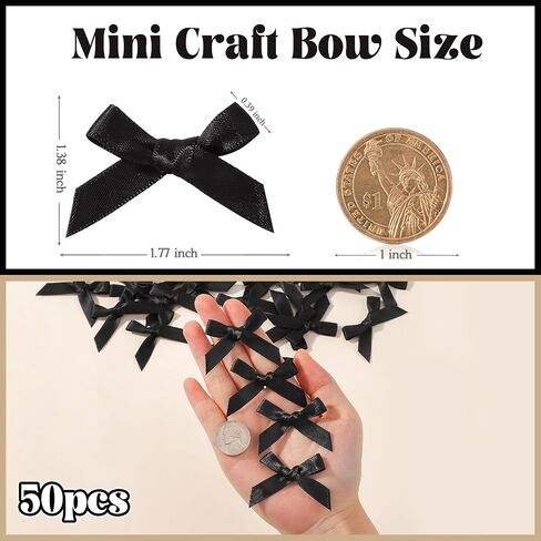 choicbaby 50 pcs red mini satin أقواس صغيرة من الزحف الأحمر الزخرفة لأقواس الشريط الحمراء in Kuwait