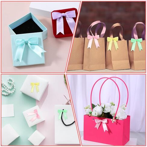 60 PCS Pastel Satin Ribbon Dows with Twist Tible ، Bow Color Pre Presid For Parks ، 2.5 BACK TOWSING TIE BOWS for Treat Accs ، TRACK TRIPBON BOW for Gift Wrapp Treat Bag Wedder in Saudi Arabia