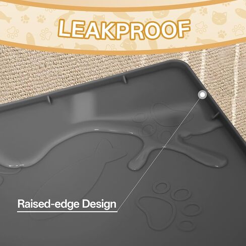Cat Litter Mat for Litter Box,Large 35" X 24" Silicone Cat Litter Trapping Mat,Urine-Proof & Waterproof Kitty Litter Mats for Floor,Grey in Saudi Arabia