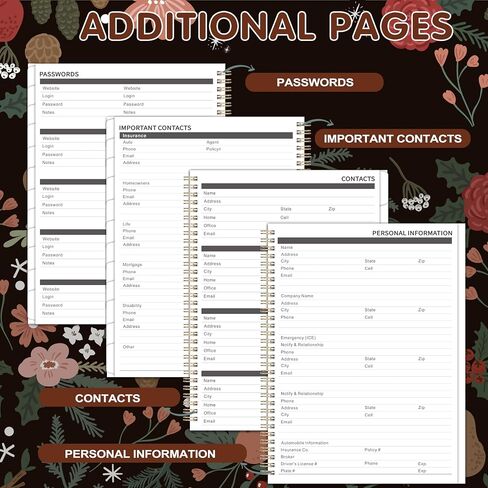 2022-2023 Monthly Planner - 18-Month Planner with Tabs, Pocket, Label, Contacts and Passwords, 8.5" x 11", Jul. 2022 - Dec. 2023, Twin-Wire Binding - Purple by Artfan in Saudi Arabia