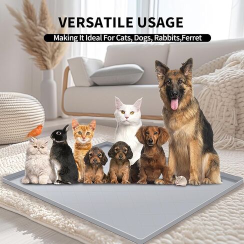 حصيرة القط لصندوق القمامة ، حصيرة القمامة الكبير 35 "× 22" ، وسادة مخبأة للسيليكون مقاوم للماء للأرضية ، ناعمة على أقدام كيتي ، سهلة التنظيف ، غير قابلة للانزلاق ، رمادي in Kuwait