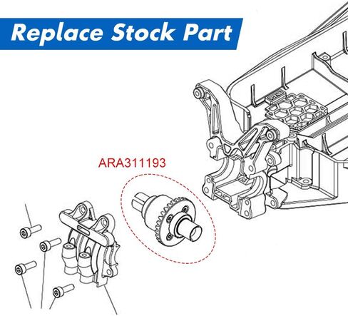 GLOBACT Full Metal Assembled Oil Filled Differential 30T 0.8Mod for ARRMA 1/18 Granite GROM 1/14 Typhon GROM 1/16 Mojave GROM RC Truck Upgrade Parts Replace ARA311193 (2PCS) in Saudi Arabia