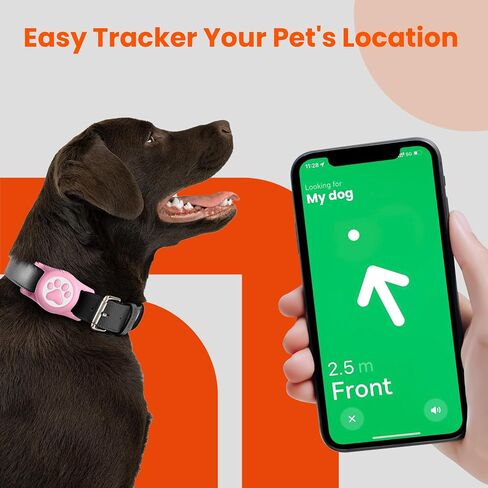 IP68 Waterproof for AirTag Dog Collar Holder, Silicone Air Tags-2 Pack for Apple Dog AirTag Holder(PinkxPurple) in Kuwait