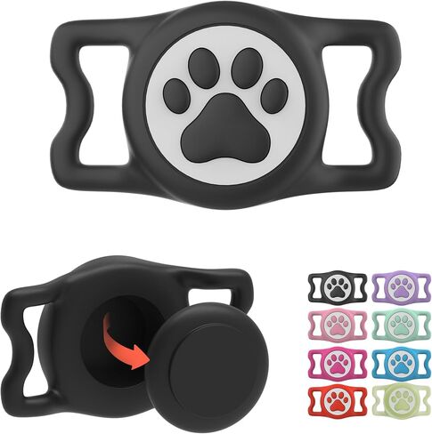 IP68 Waterproof for AirTag Dog Collar Holder, Silicone Air Tags-2 Pack for Apple Dog AirTag Holder(PinkxPurple) in Kuwait