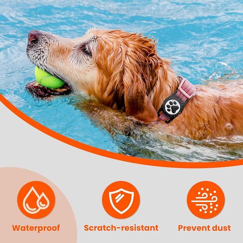 حامل طوق الكلب المضاد للماء لعلامة هواء التفاح ، حامل الكلب السيليكون للكلاب والقطط (الوردي) in Kuwait