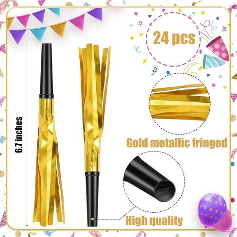 24 PCS Glitter Love Makers Plower Metallic Party Party for Complets Birthday Treavation Year New Year Party Forms Supplies (Gold) in Kuwait