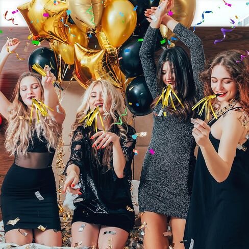 24 PCS Glitter Love Makers Plower Metallic Party Party for Complets Birthday Treavation Year New Year Party Forms Supplies (Gold) in Kuwait
