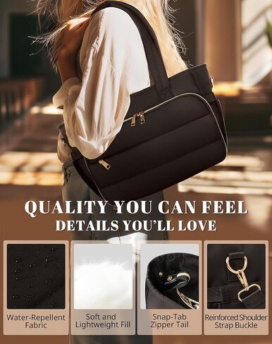 Large Bible Bag with Cover Case for Women, Church Bag with Shoulder Strap, Tote for Bible Study Supplies, Christian Gift (Black) in Kuwait