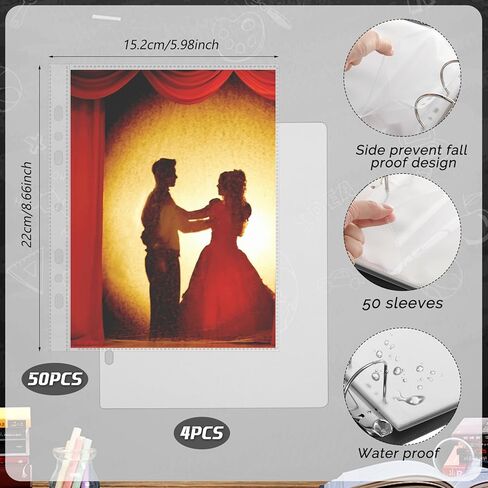حزمة Binder Eersida 2 PCS لعقد برامج اللعب والمسرح في برودواي مع 50 حماة صفائح مخصصة و 4 فوقة ، موثق من الجلد مع نافذة ، دائرة د ، أسود in Kuwait