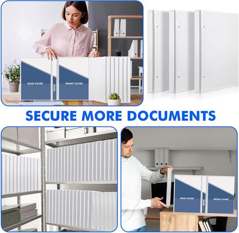 3 Pcs 11" x 17" 3 Ring Binder 1 Inch Large D Ring Binders with Pockets Presentation Folder View with Customizable Clear Cover for Documents Files Projects(White) in Saudi Arabia
