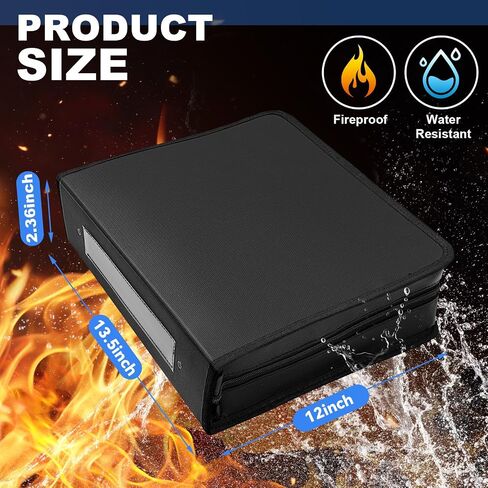 2 Pcs 1.5 Inch Binder 3 Ring Fireproof Waterproof, D Ring Binder with Zipper, Holds 375 Sheets for 8.5"x11", Pen Holder, for Office Home Collection Organizer Gifts in Saudi Arabia