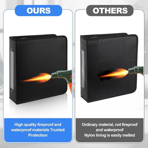 2 Pcs 1.5 Inch Binder 3 Ring Fireproof Waterproof, D Ring Binder with Zipper, Holds 375 Sheets for 8.5"x11", Pen Holder, for Office Home Collection Organizer Gifts in Saudi Arabia